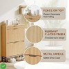 Small Spaces Fluted Shoe Storage Cabinet with 2 Flip Drawers Slim Wood Shoe Organizer Narrow Entryway Furniture with Storage - 4 of 4