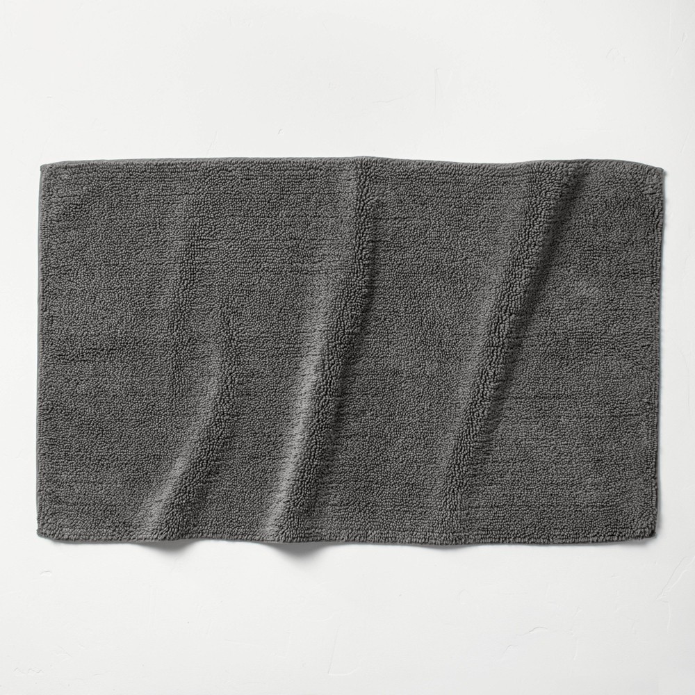 Photos - Bath Mat 24"x40" Looped Bath Rug Dark Gray - Casaluna™: Cotton, Tufted, Machine Was