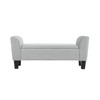 Simple Relax Bedroom Velvet Bench with Storage in Gray - 3 of 4