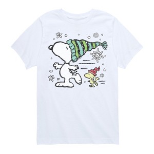 Boys' - Peanuts - Snoopy Woodstock Skate Short Sleeve Graphic T-Shirt - 1 of 4
