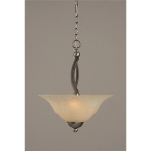 Toltec Lighting Bow 2 - Light Pendant in  Brushed Nickel with 16" Amber Marble Shade - 1 of 1
