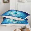 3Pcs Blue Butterfly Comforter Set Twin Size – Flying Butterfly Bedding with 1 Comforter & 2 Pillowcases, Glitter Water Print Quilt Set for Girls - 3 of 4