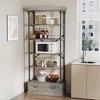 5 Tier Vintage Bookshelf with Drawer, 81.3" Tall Bookcase Metal Frame Shelf Display Shelf Storage for Home Office, Living Room, Bedroom - 3 of 4