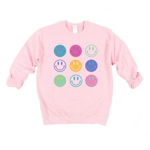 Simply Sage Market S.W.Smiley Stacked Smiley Faces Sweatshirt - 1 of 2