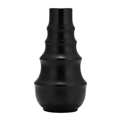 Sagebrook Home Decorative Ceramic Vase - Contemporary Ring Patterned Flower Vases for Home, Office Decorative