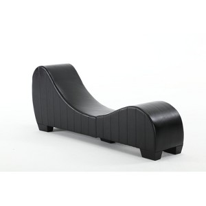 TIRAMISUBEST Modern Faux Leather Yoga Chaise Lounge - Curved Sofa for Stretching, Relaxing in Living Room or Bedroom, Accent Chair - 1 of 4