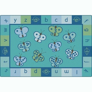Carpets for Kids KIDSoft ABC Butterfly Fun Learning Rug Blue, Rectangle - 1 of 4