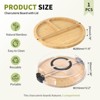 Unique Bargains Bamboo Portable 3 Compartments Round Charcuterie Board with Lid 11.6" Black - 2 of 4
