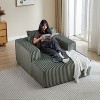NicBex Modern Indoor Corduroy Sponge Single Sofa with Back Cushion & Pillow,Fluffy Sleeper Chair for Living Room,Bedroom - 2 of 4