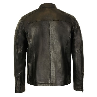 Мужские куртки GIOBERTI Men's Stand Collar Motorcycle Leather Bomber Jacket, Black, S — фото 3