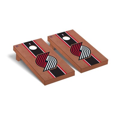 NBA Portland Trail Blazers Premium Cornhole Board Rosewood Stained Stripe Version