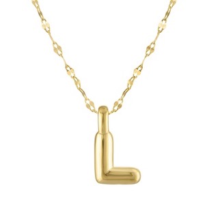 Junior Jewels 14K Gold Over Sterling Silver Initial Bubble Necklace, A-Z - 1 of 2