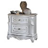 Vynxaria Traditional Pearl White Nightstand Solid Wood 2-Drawer Bedside Table Genuine Marble Top Round Knobs - 2 of 4