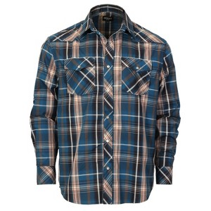 Gioberti Men's Western Plaid Long Sleeve Shirt with Pearl Snap-on - 1 of 4