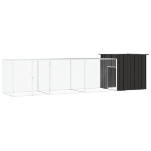VidaXL Chicken Cage Anthracite 157.5 in.x35.8 in.x39.4 in. Galvanized Steel - 1 of 4