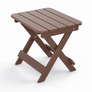 Outdoor Adirondack Foldable Side Table; Patio End Table for Poolside Garden - 1 of 4