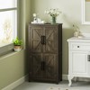 HOMCOM Bathroom Floor Cabinet, Farmhouse Bathroom Cabinet with Barn Doors, Bathroom Storage Cabinet with Adjustable Shelf - 2 of 4