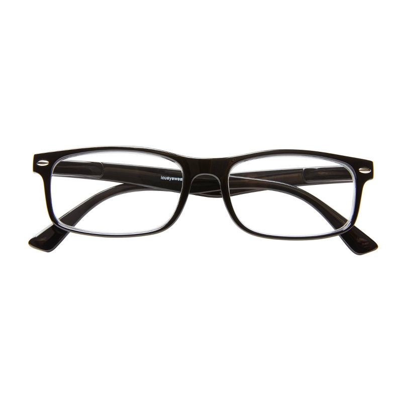 ICU Eyewear Emeryville Plastic Rectangle Shiny Reading Glasses with Metal Studs, 1 of 7