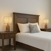 ALOADECOR Farmhouse Traditional Natural Brown Solid Wood Base Table Lamp with Beige Fabric Shade for Bedroom Living Room(2 Pack) - 2 of 4