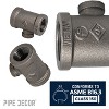 Pipe Decor 1/2 in. x 1/2 in. x 1/4 in. Black Reducing Tee - 4 of 4
