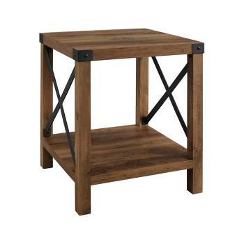 Sophie Rustic Industrial X Frame Side Table - Saracina Home