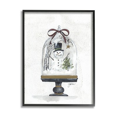 Stupell Industries Winter Scenery Snow Globe Framed Giclee Art