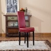 Syemin Dining Chairs Solid Wood Upholstered Bar Stools Set of 2 Counter Height Dining Chair Mid Century Kitchen Chair, Red, 21"*16.5"*35.5" - 2 of 4