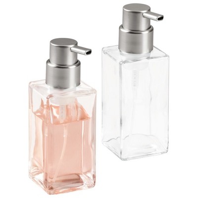 iDesign Foaming Soap Dispenser, Set of 2, Clear/Brushed Nickel