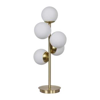 SAGEBROOK HOME 26" Frosted Globe Glass Table Lamp Gold