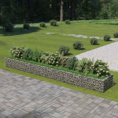 vidaXL Gabion Raised Bed Silver Galvanized Steel Large