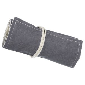 Unique Bargains Handmade Canvas Roll-Up Pencil Case Gray - 1 of 4