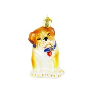 Old World Christmas Glass Blown Ornament for Christmas Tree, Bull Dog Pup - 1 of 4