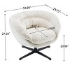 Modern Swivel Accent Chair, Chenille 360° Swivel Chair with Removable Cushion and Black Metal Base for Living Room – Cuddlewood - 4 of 4