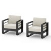 Aluminum Outdoor Club Chair with Cushion, Modern 32" Patio Lounge Chair with Rust Resistant Frame for Garden-3irtyhousy - 2 of 4