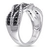EVERLY JEWELRY | Sterling Silver with Black Rhodium Plated 1/4 CT TW Black Diamond Double Twist Ring - 2 of 4