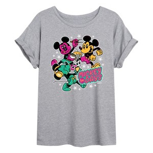 Women's - Disney - Mickey Collage Oversized Graphic T-Shirt - 1 of 4