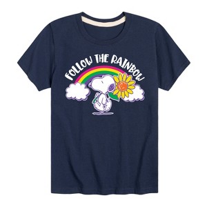 Boys' - Peanuts - Follow The Rainbow Short Sleeve Graphic T-Shirt - 1 of 4