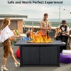 Propane Fire Pit Outdoor Fire Pit Table - 52" 50K BTU 2-in-1 Steel Patio Heater w/Lid & Cover - 2 of 4