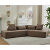 GDFStudio Maelo 128" Modern 4-Seater Boucle Teddy Upholstered Sectional Sofa with Throw Pillows and Lumbar Pillows - 2 of 4