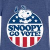 Girls' - Peanuts - Snoopy Go Vote Fitted Short Sleeve Graphic T-Shirt - 2 of 4