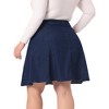 Agnes Orinda Women's Plus Size Denim Casual Spring Trendy Mini A-Line Skirts - 4 of 4