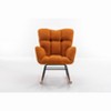 Vynxaria Caramel Teddy Fabric Rocking Gilder Nursery Chair For Living Room Indoor - 4 of 4