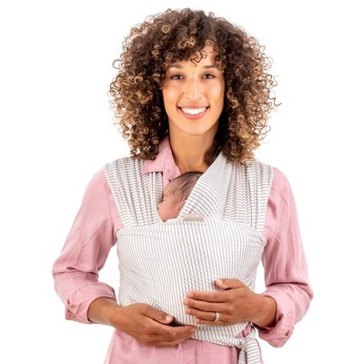 Image of WeeSprout Baby Wraps Carrier - Child Sling for Newborn and Infant - One Size Fits All - Grey Stripes