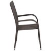 vidaXL 3 Piece Patio Dining Set Poly Rattan Brown - 4 of 4
