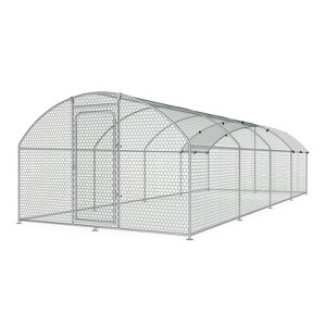 XBRIGH Large Metal Chicken Coop Walk-in Poultry Cage Chicken Run Pen Duck House with Waterproof and Anti-Ultraviolet for Outdoor Farm Use Spire Roof - 1 of 4