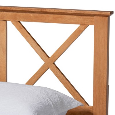 Galvin Brown Wood Queen Platform Bed with Adjustable Headboard