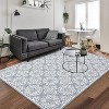 Washable Hallway Runner Rug Machine Washable Modern Floral Low Pile Area Rug with Rubber Backing Foldable Carpet - 2 of 4