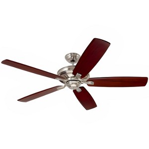 Luminance Kathy Ireland HOME Carrera Grande Eco 72" Ceiling Fan Fixture Brushed Steel with Walnut Blades, 6-Speed Wall Control, - 1 of 4