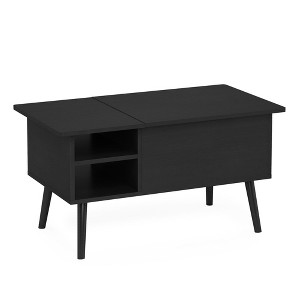 HOMLUX Lift Top Coffee Table with Hidden Storage, Side Shelf, Black/Brown/Gray - 1 of 4