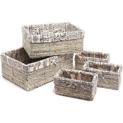 Farmlyn Creek 3-pack 9 Inch Square Wicker Storage Baskets With